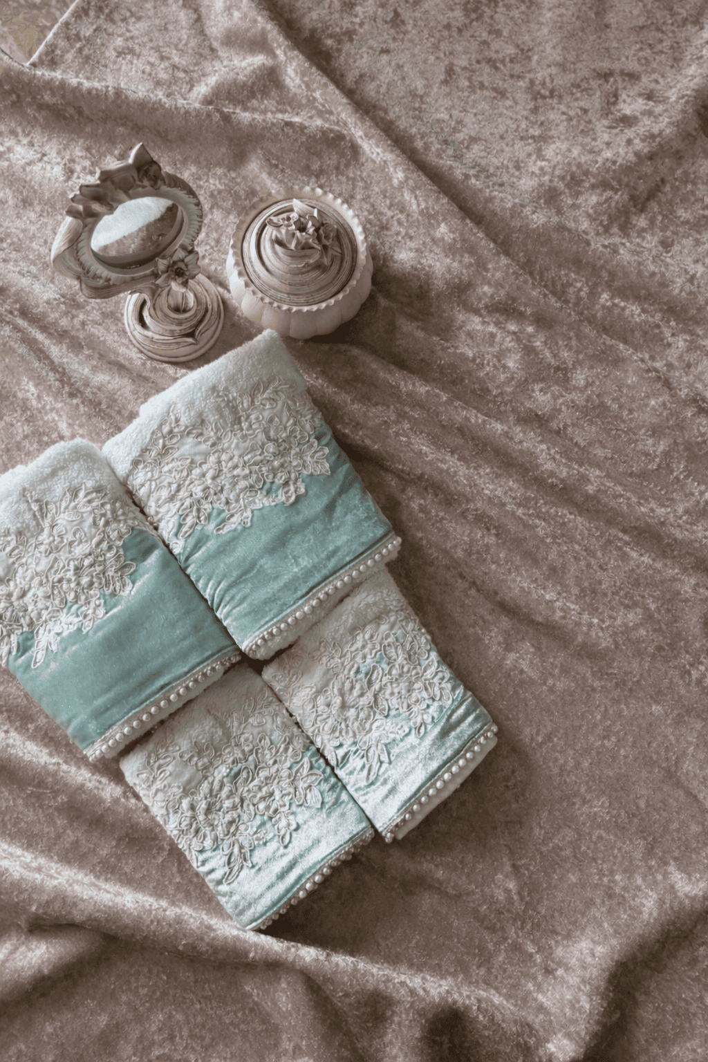 Velvet Bloom in Sea Green