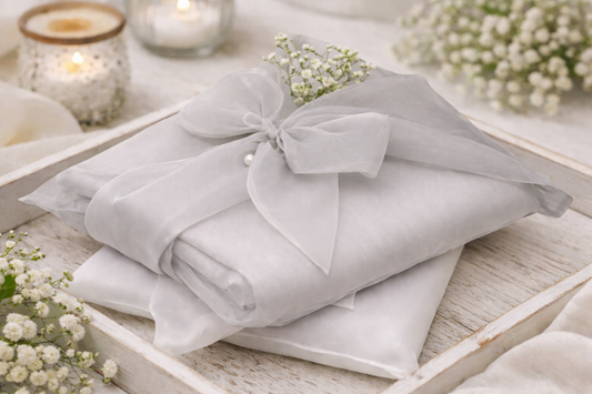 organza cover with bow in grey