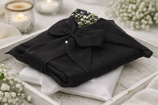 organza cover with bow in black