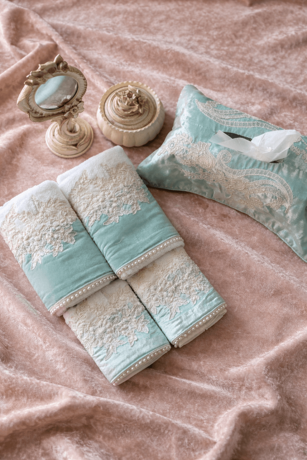 Velvet Bloom in Sea Green