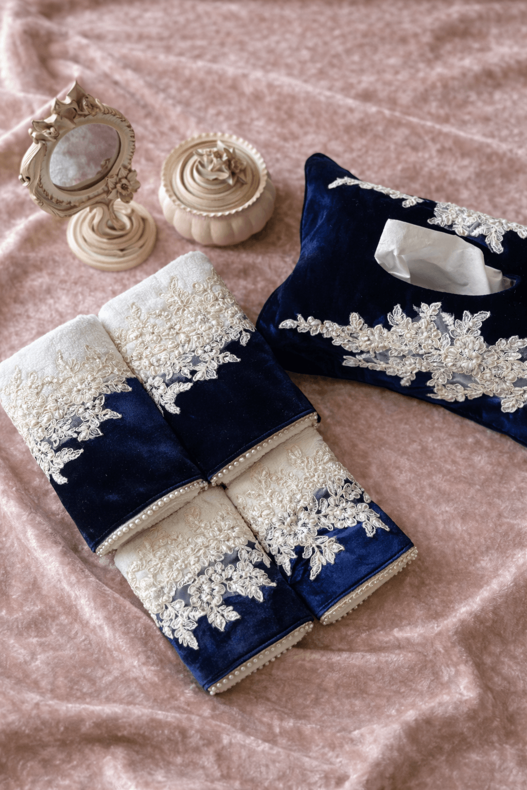 Velvet Bloom in Dark blue