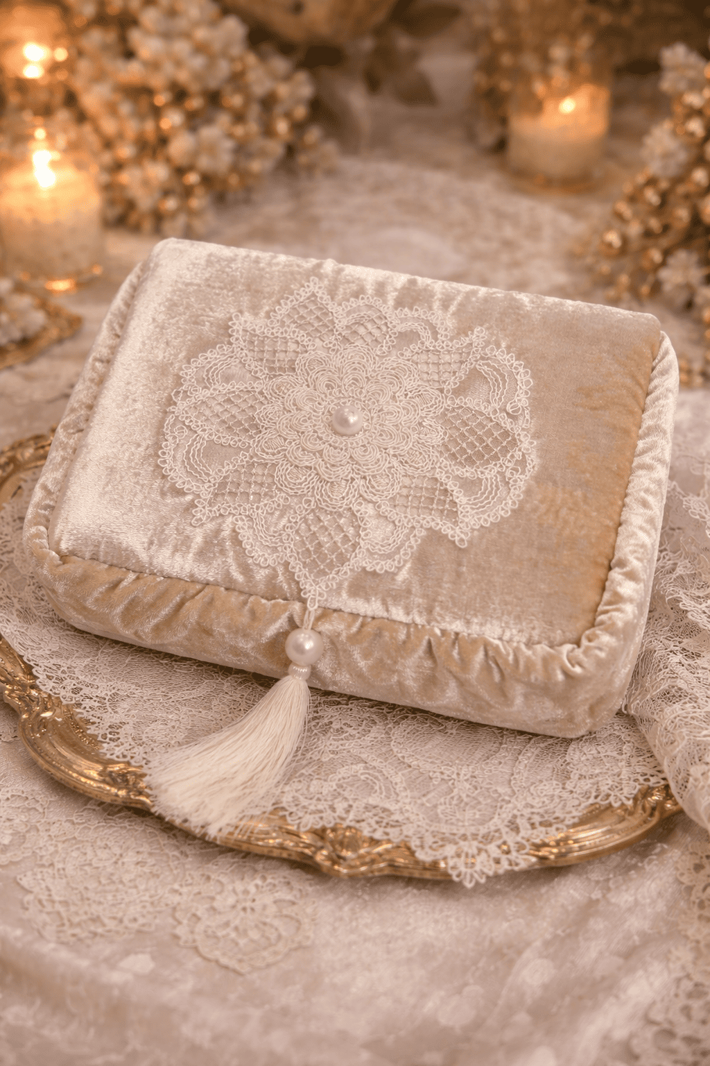 velvet vanity in cream