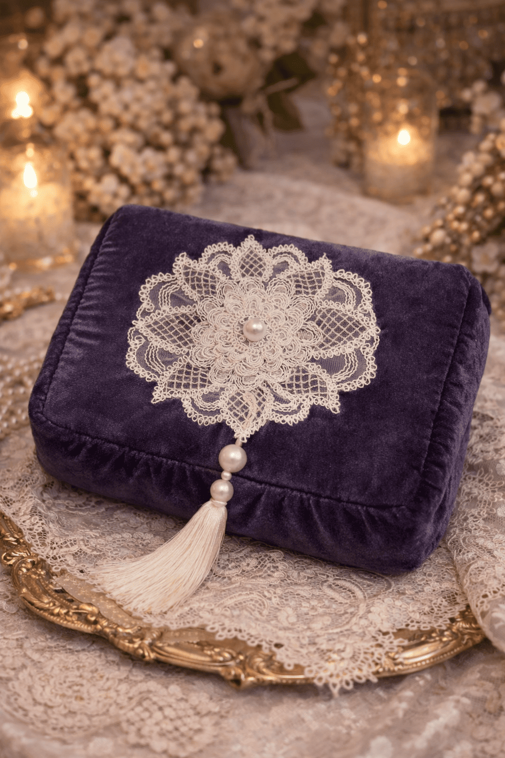 velvet vanity in purple