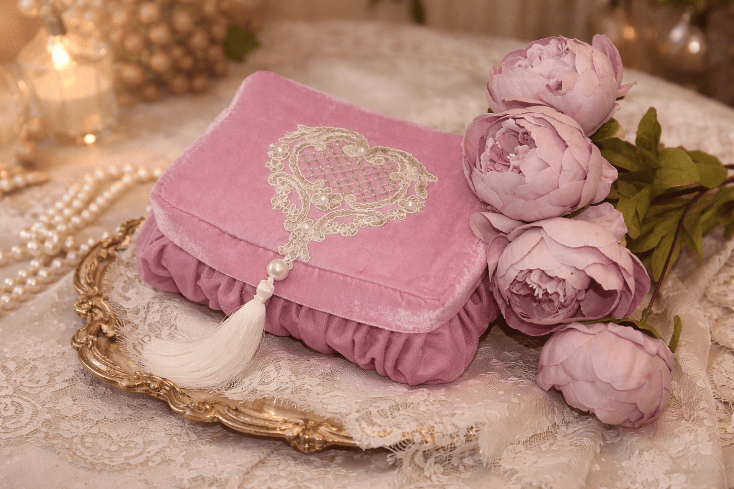 velvet vanity in pink