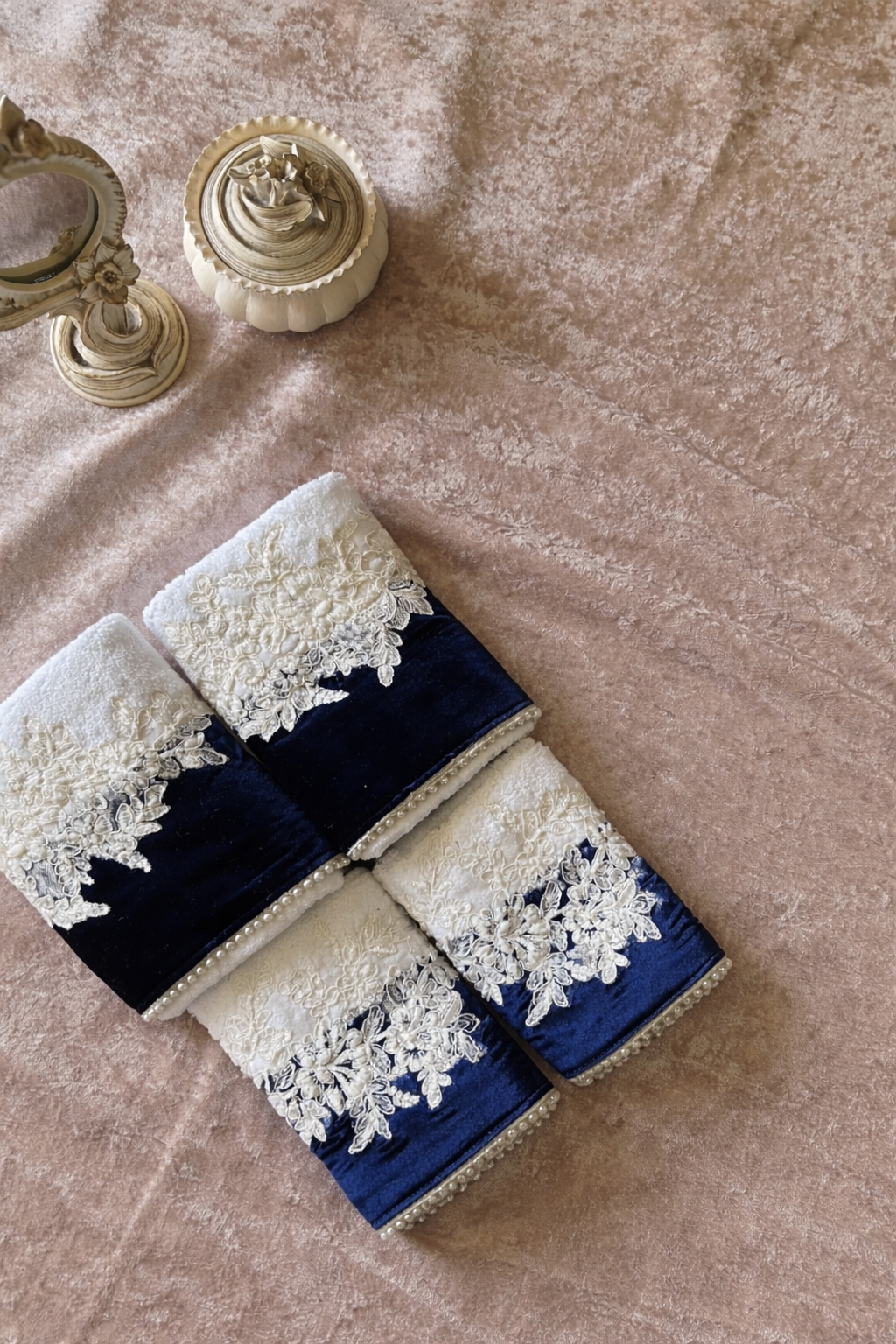 Velvet Bloom in Dark blue